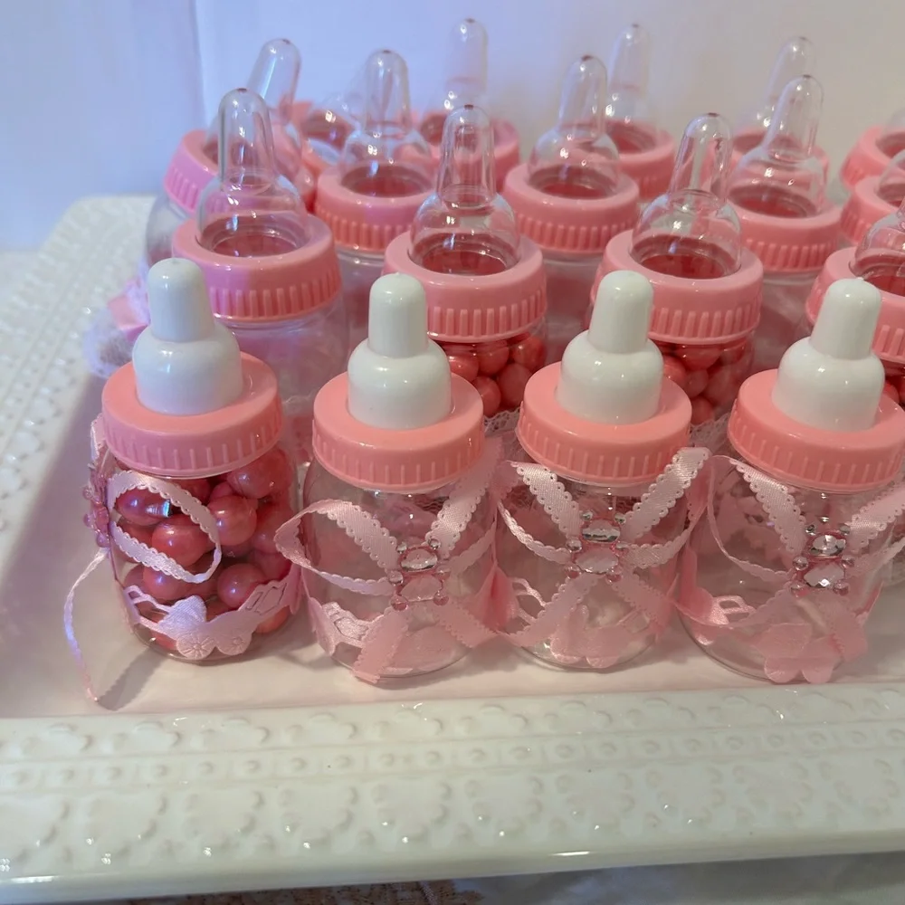 12 or more 1.50$each 18 $ for 12Pink Baby Bottle Party Favors